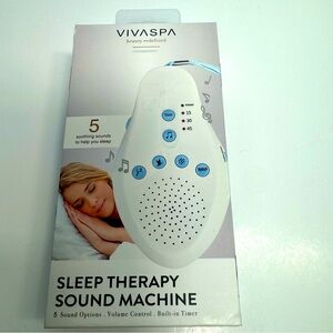 NEW IN BOX Vivaspa Sleep Therapy Sound Machine 5 Soothing Sounds W/ Timer.